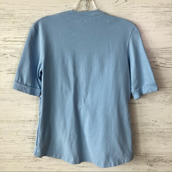 EACH X OTHER Baby Blue Asymmetrical Ruffle Tee - Picture 5 of 8